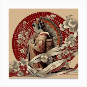 Japan Traditional Geisha Illustration By Ad 86 Canvas Print