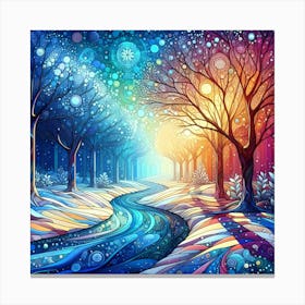 Snowy Winter Forest Canvas Print