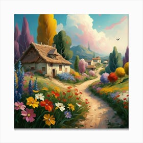 Cottage In The Countryside 1 Canvas Print