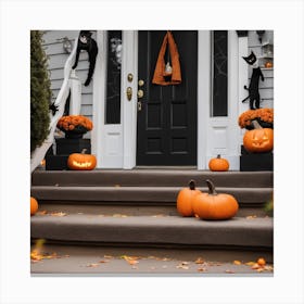 Halloween Front Porch Canvas Print