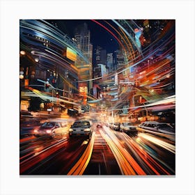 Abstract Cityscape At Night Canvas Print