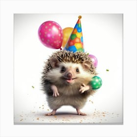Birthday Hedgehog Canvas Print