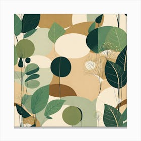 Abstract Leaves, minimalistic vector art Canvas Print