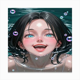 Anime Girl In Water Canvas Print