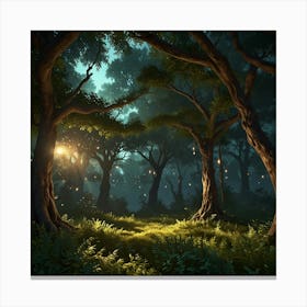 Fairy Forest 3d Illustration Canvas Print