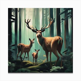 Deer In The Forest 43 Canvas Print