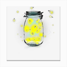 Mason Jar Fireflies Canvas Print