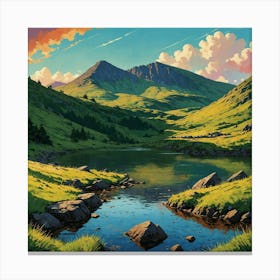 A Vibrant And Colorful Illustration Of Cadair I 01 Canvas Print