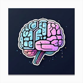 Brain Sticker Canvas Print
