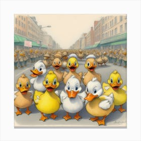 Ducks On The Street 1 Canvas Print