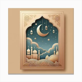 Islamic Ramadan Greeting Card 3 Canvas Print