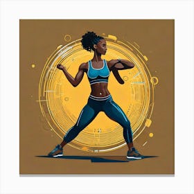 Firefly Fitness, Illustration, Logo, Background, Woman, Workout, Exercise, Gym, Health, Training, We (8) Canvas Print