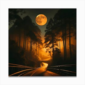 Full Moon In The Forest 7 Canvas Print