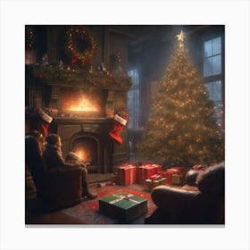 Christmas In The Living Room 44 Canvas Print