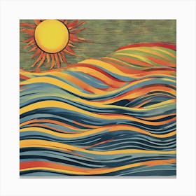 Sun Waves Art Print 1 Canvas Print