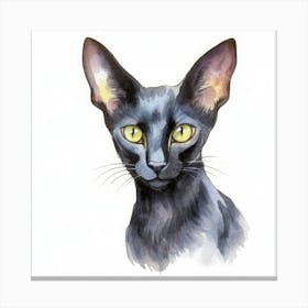 Black Oriental Cat Portrait 1 Canvas Print