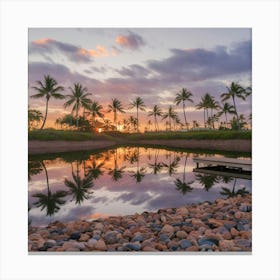 Sunset At The Beach Canvas Print