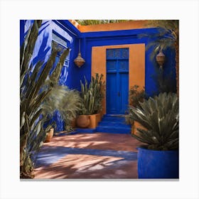 Blue House In Morocco 1 Canvas Print