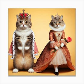 King And Queen Of Cats Canvas Print