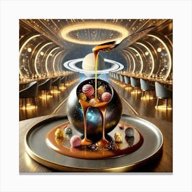 A Gourmet Dessert Named Ecliptic Chocolate Sphere Canvas Print