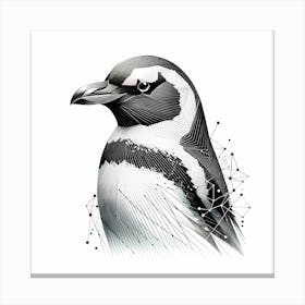 Penguin - Abstract Line Art Illustration 225 Canvas Print