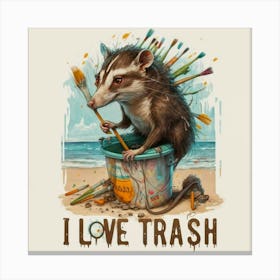 I Love Trash Canvas Print