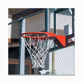 A Basketball Hoop In A Playground Canvas Print