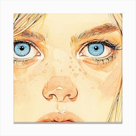 Girl With Blue Eyes Canvas Print