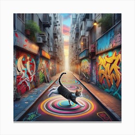 Cat In The City Canvas Print