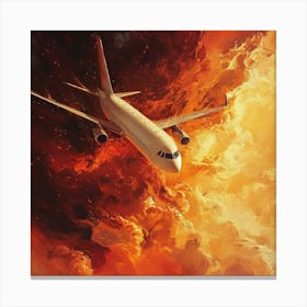 Airplane In Flames Canvas Print