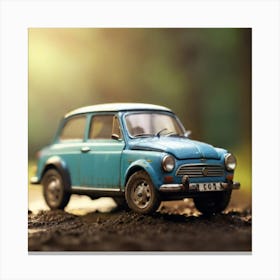 Small Blue Toy Car Canvas Print