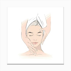 Facial Massage woman illustration Canvas Print