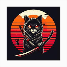 Samurai Cat 2 Canvas Print