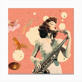 Saxophone Girl Canvas Print