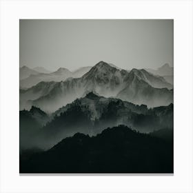 Black And White Mountains 1 Canvas Print