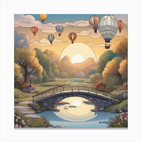 Hot Air Balloons Landscape 21 Canvas Print