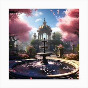 Pink Blossoms In The Park Canvas Print