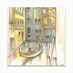 Romantic Venice Square Canvas Print