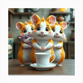 Hamsters In The Kitchen 1 Canvas Print