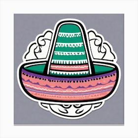 Mexico Hat Sticker 2d Cute Fantasy Dreamy Vector Illustration 2d Flat Centered By Tim Burton (1) Canvas Print