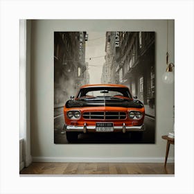 Classic Car On The Street Canvas Print