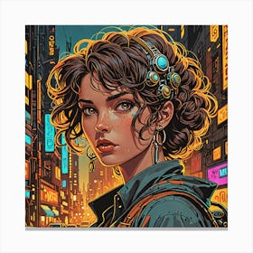 Futuristic Girl 1 Canvas Print