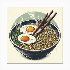 Noodle Bowl Illustration Canvas Print