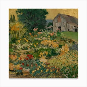 Gustav Klimt Style Farm Garden 37 Canvas Print