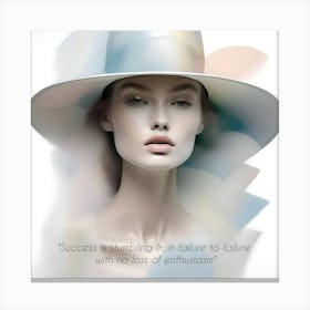 Inspirational Quotes (11) Woman In Hat Canvas Print