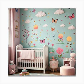 Baby Nursery Wall Decals Canvas Print