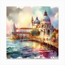 Venice Watercolor Painting Canvas Print