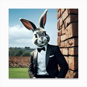 Rabbit In A Suit Canvas Print