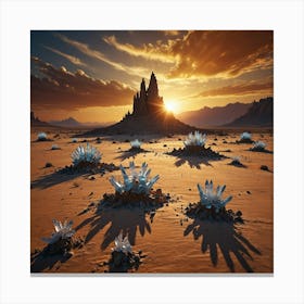 Desert Landscape With Crystals Canvas Print