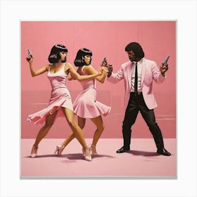 Pulp Fiction Dance Set Pink Art Print 1 1 Canvas Print